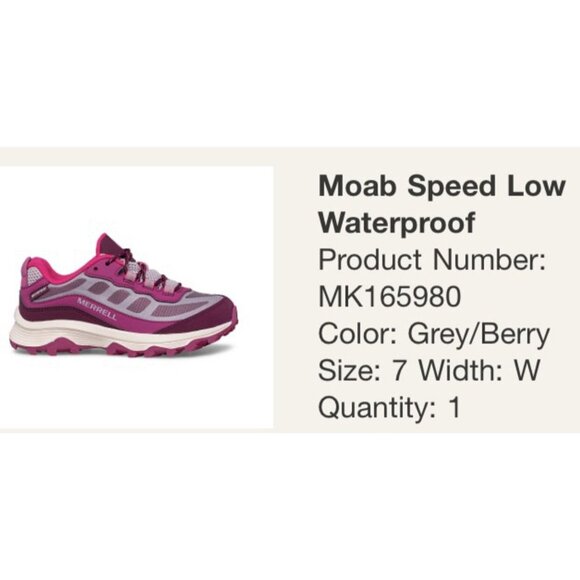 Merrell Moab Speed Low Waterproof 7W - Picture 5 of 5